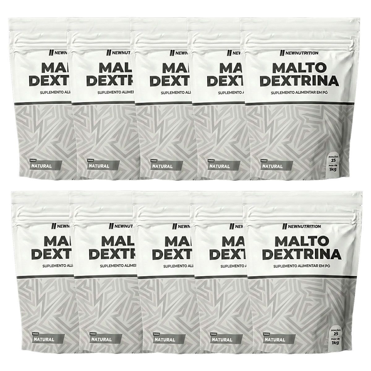 Kit 10X Maltodextrina - 1000g Refil Natural - NewNutrition