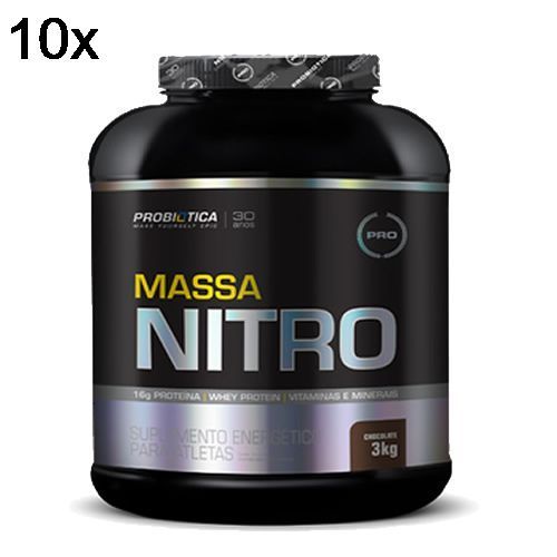 Kit 10X Massa Nitro - 3000g Chocolate - Probi�tica