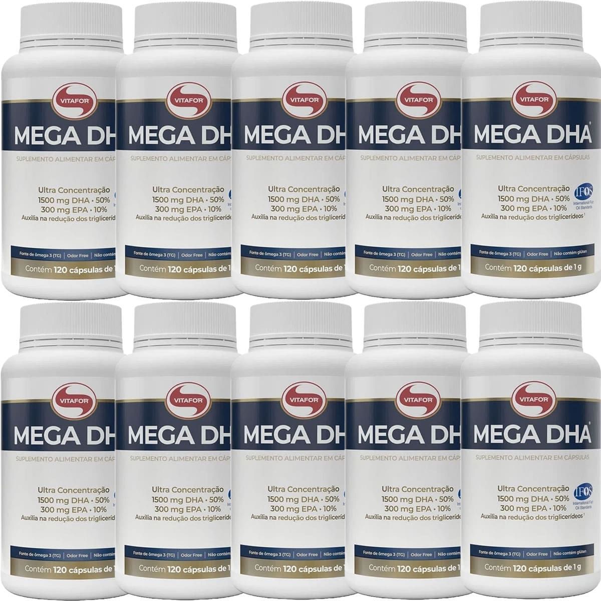 Kit 10X Mega Dha - 120 C�psulas - Vitafor