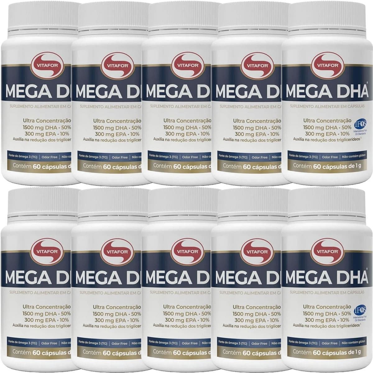 Kit 10X Mega Dha - 60 C�psulas - Vitafor