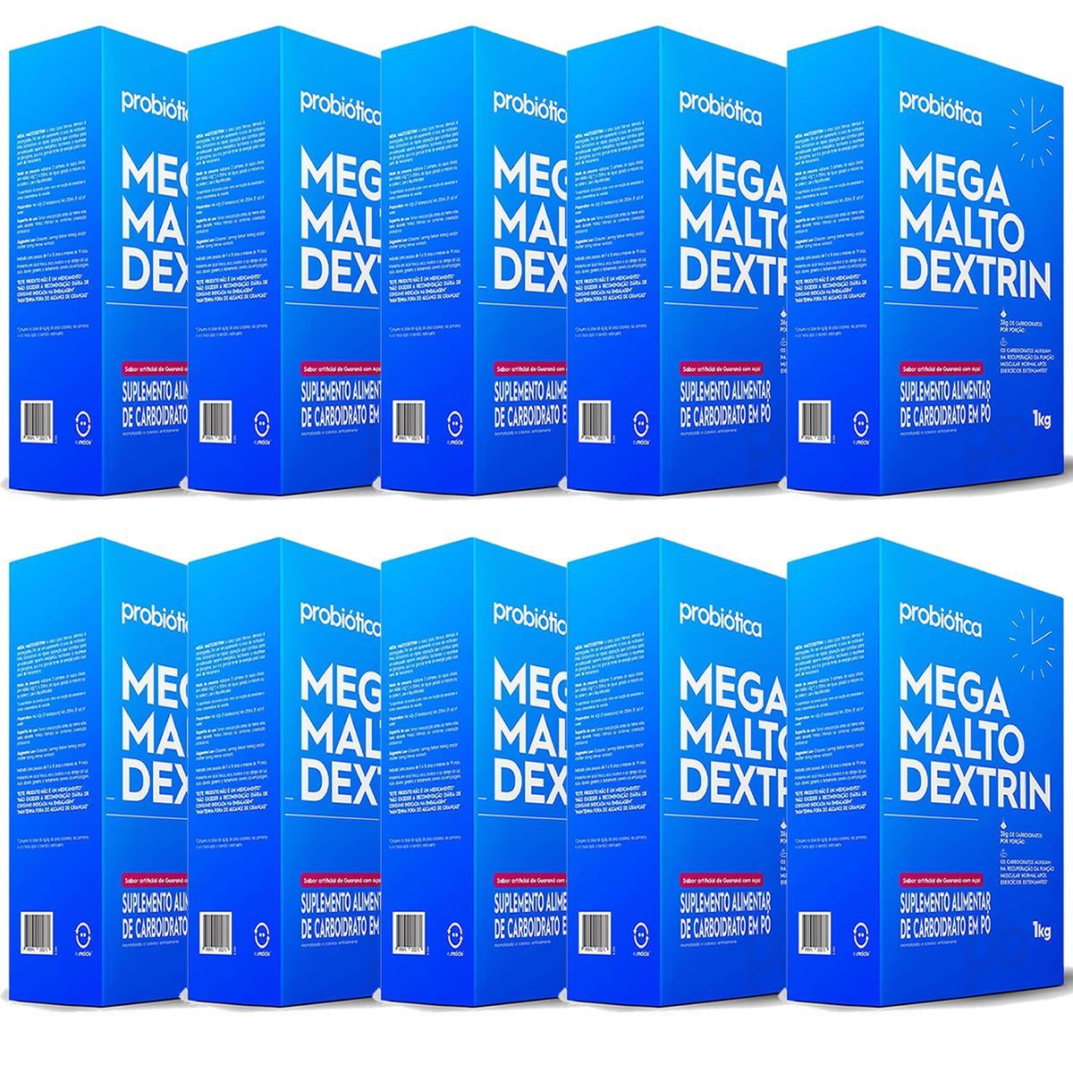Kit 10X Mega Maltodextrin - 1 Kg Guaran� com A�a� - Probi�tica