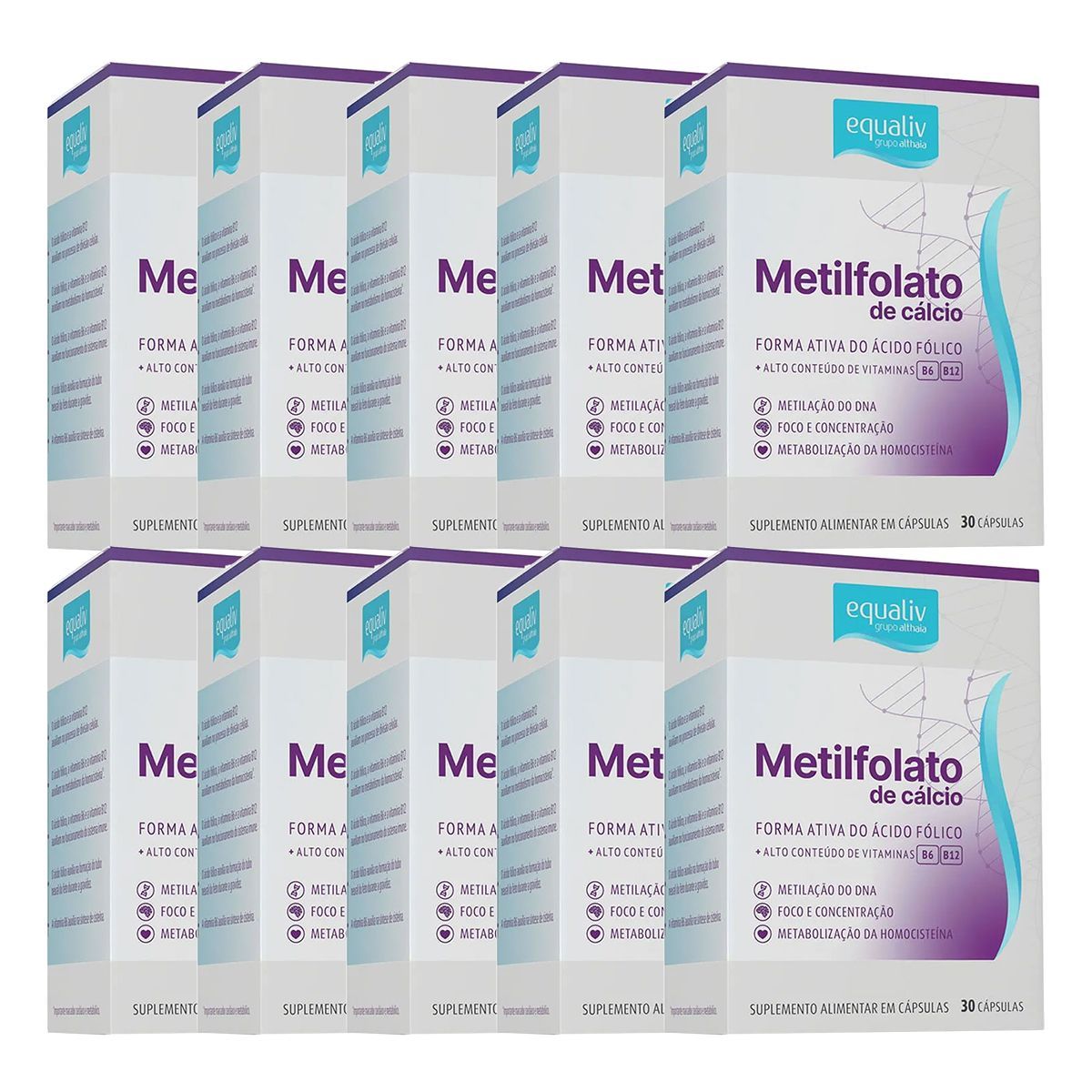 Kit 10X Metilfolato de C�lcio - 30 C�psulas - Equaliv