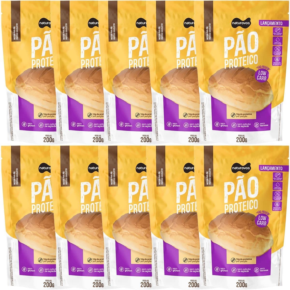 Kit 10X Mistura P�o Proteico Low Carb - 200g - Naturovos