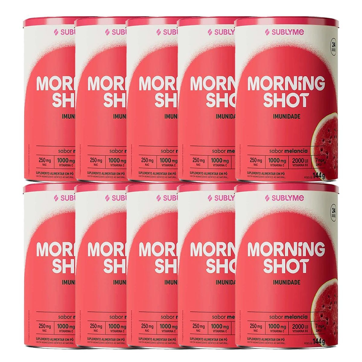 Kit 10X Morning Shot - 144g Melancia - Sublyme