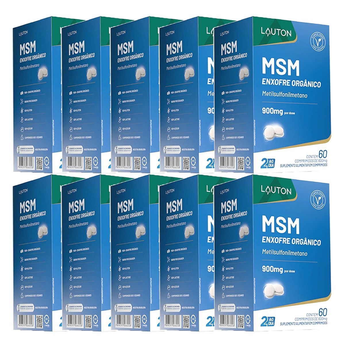 Kit 10X MSM - Metil Sulfonil Metano - 60 C�psulas - Lauton Nutrition
