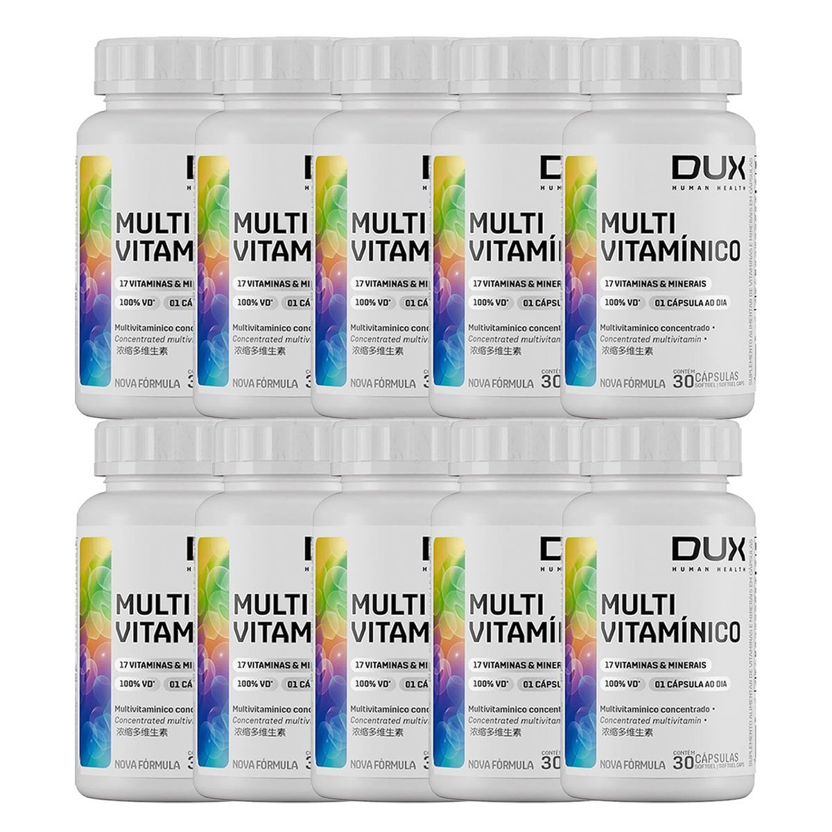 Kit 10X Multivitam�nico Esportivo - 30 C�psulas Softgel - Dux Nutrition