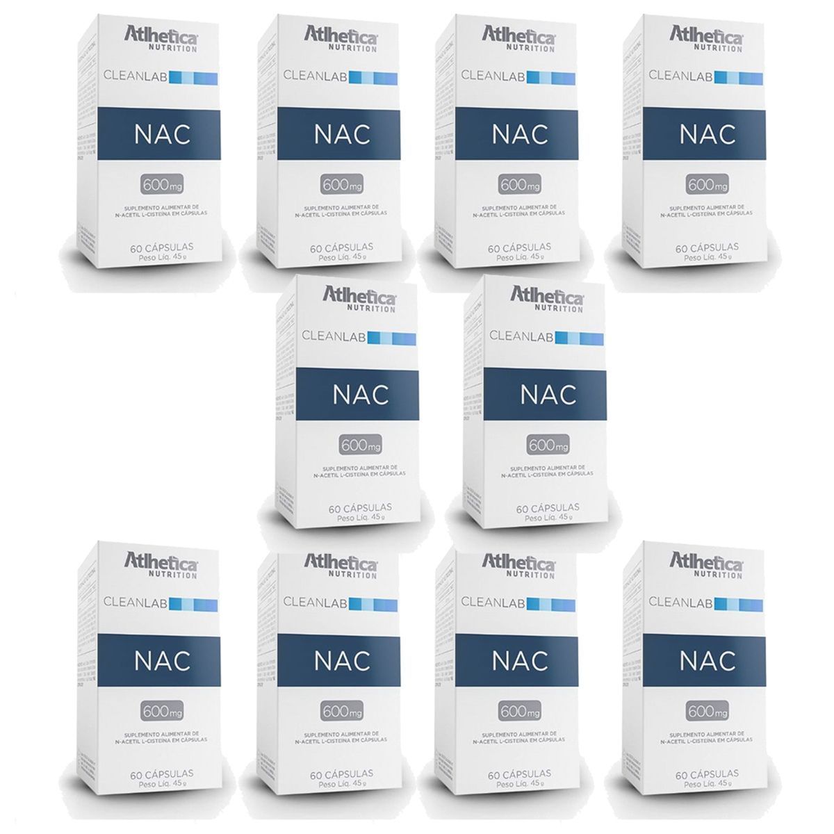 Kit 10X NAC 600mg - 60 C�psulas - Atlhetica Nutrition