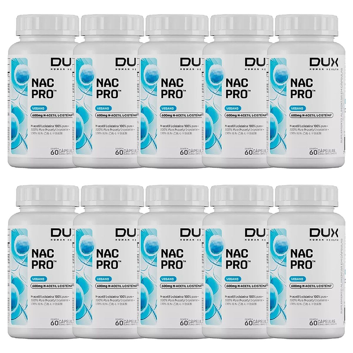 Kit 10X Nac Pro - 60 C�psulas - Dux Nutrition