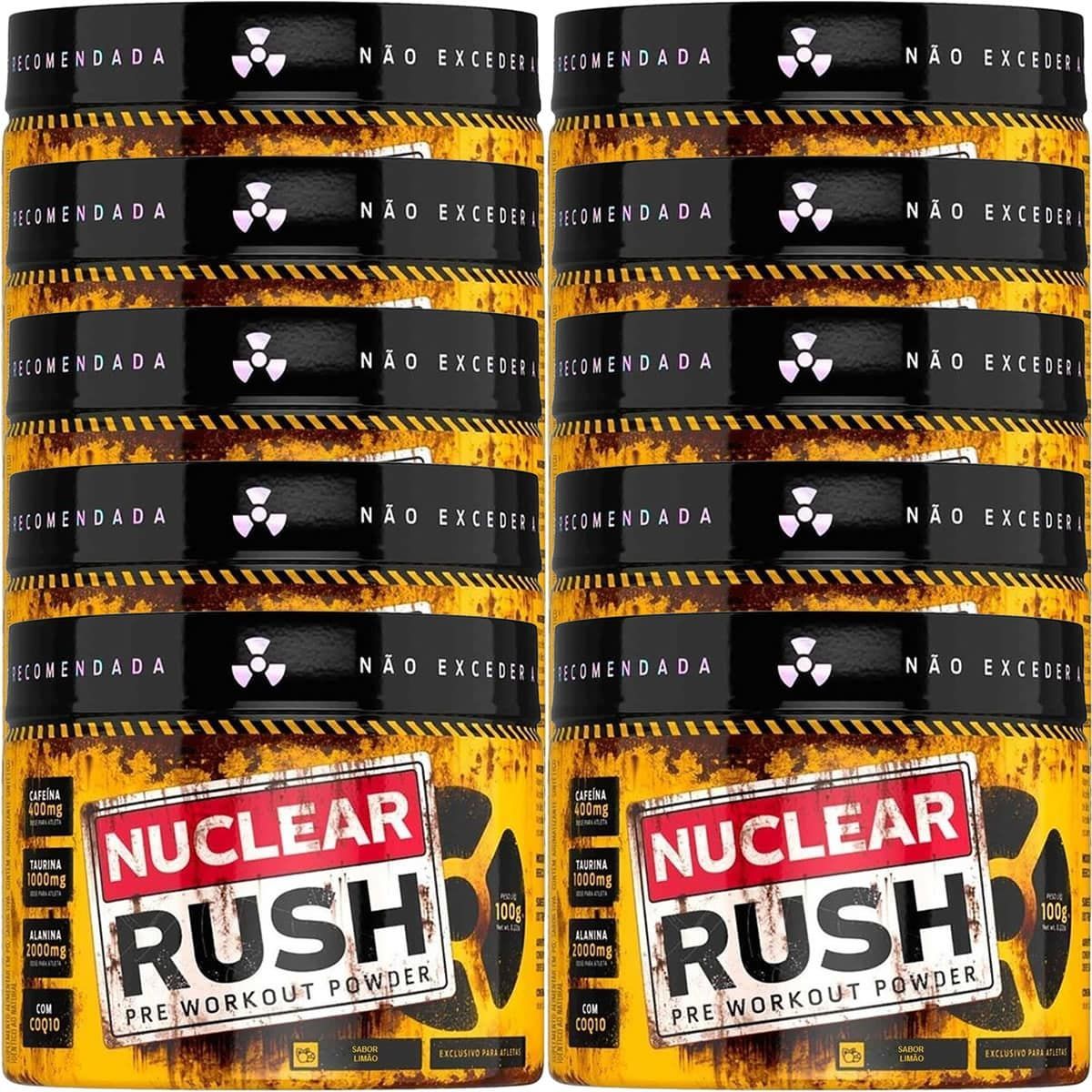 Kit 10X Nuclear Rush Pre Workut Powder - 100g Lim�o - BodyAction