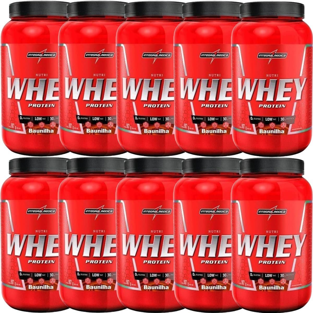 Kit 10X Nutri Whey Protein - 907g Baunilha - IntegralM�dica