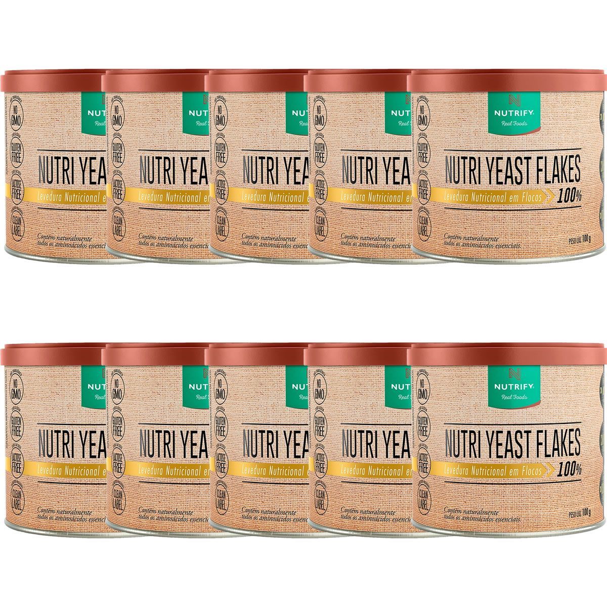 Kit 10X Nutri Yeast Flakes - 100g - Nutrify