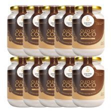Kit 10X �leo de Coco Extra Virgem de Polpa  - 500ml - Santo �leo