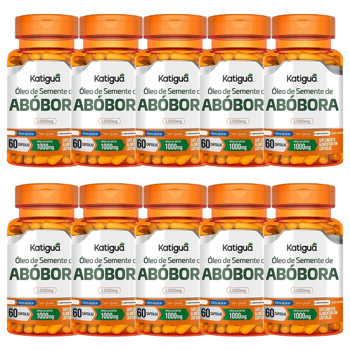 Kit 10X �leo de Semente de Ab�bora - 60 c�psulas - Katigu�