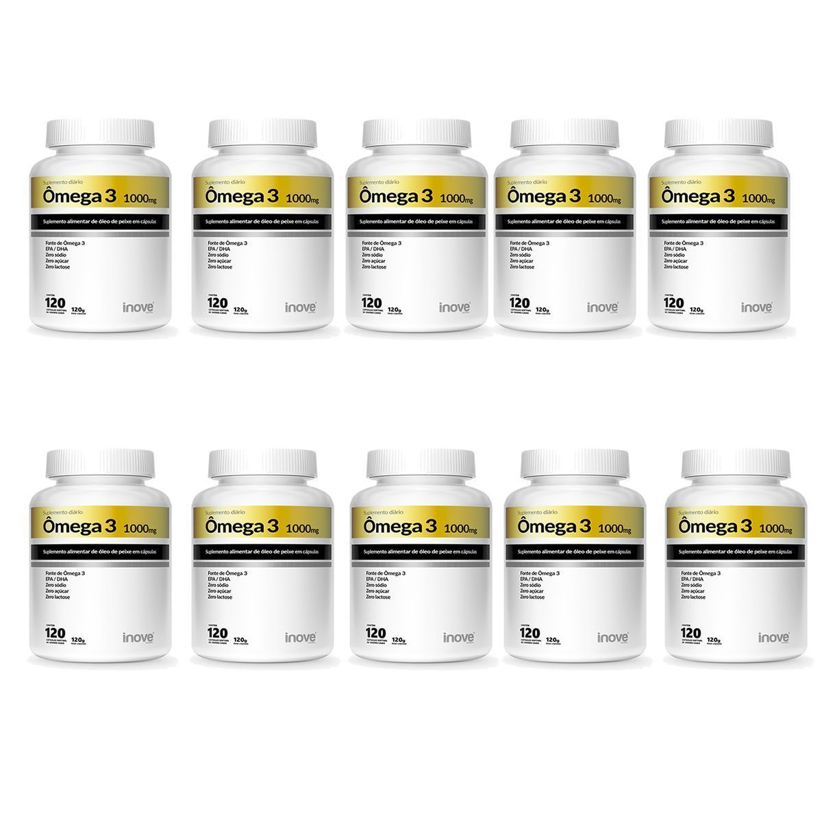 Kit 10X �mega 3 1000mg - 120 C�psulas - Inove Nutrition