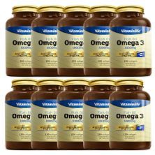 Kit 10 Omega 3 1000mg - 120 C�psulas - VitaminLife