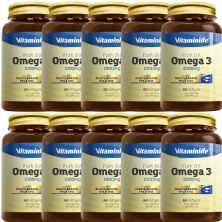 Kit 10X Omega 3 1000mg - 60 C�psulas - VitaminLife