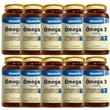 Kit 10X �mega 3 1000mg - 90 C�psulas - VitaminLife