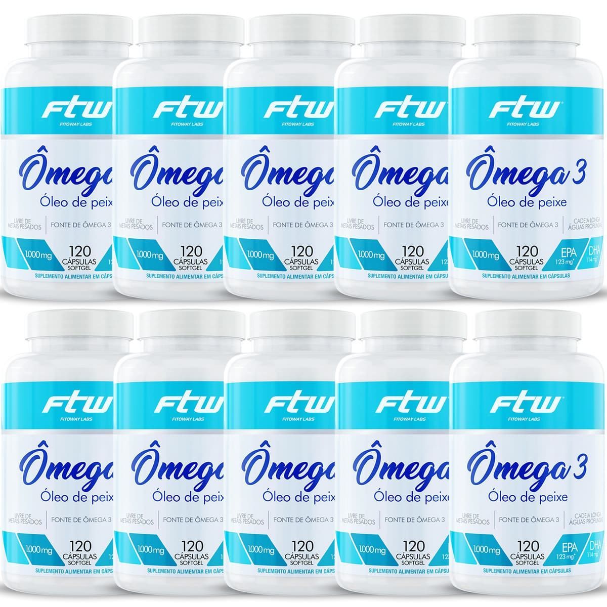 Kit 10X �mega 3 - 120 C�psulas - Fitoway