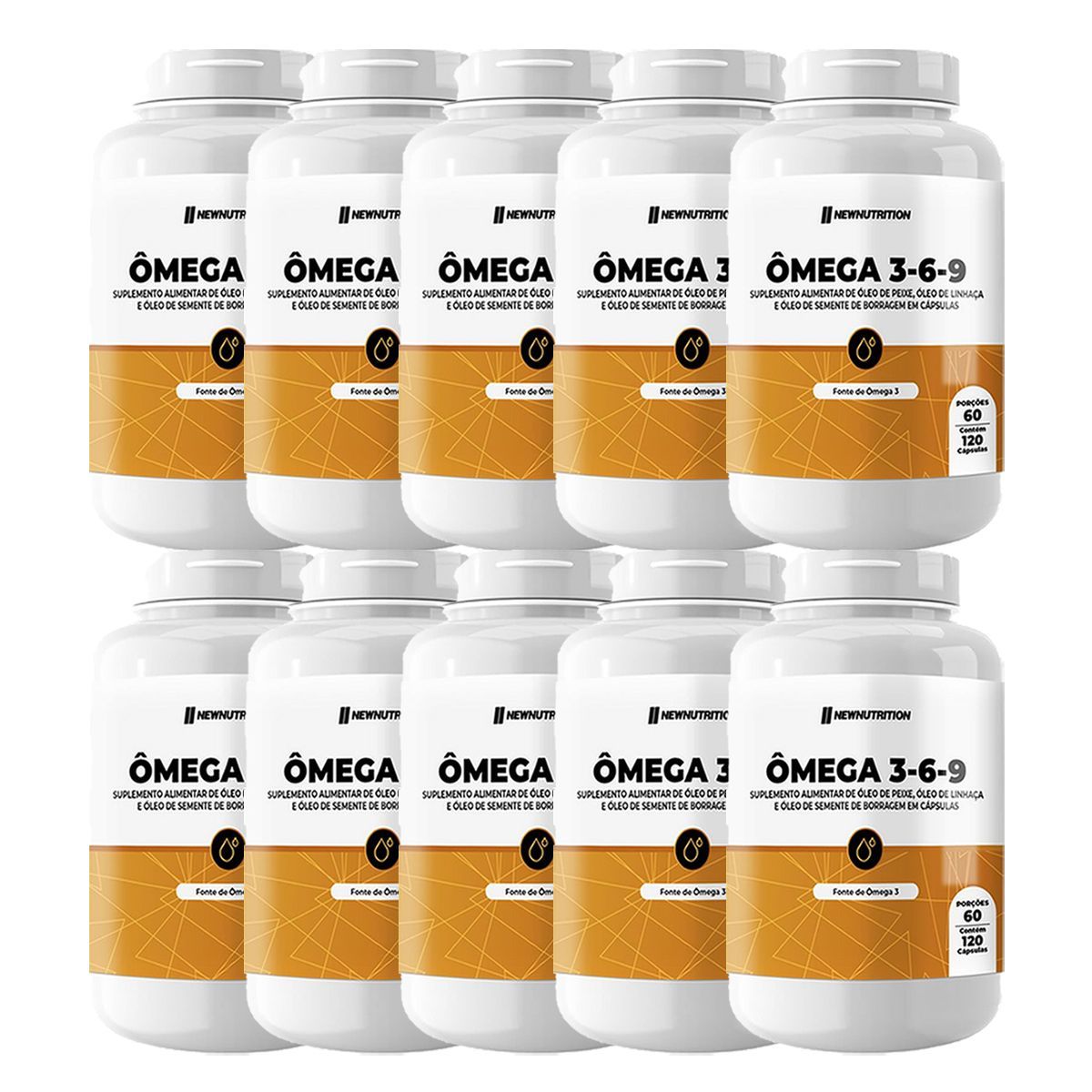 Kit 10X �mega 3 6 9 - 120 C�psulas - NewNutrition