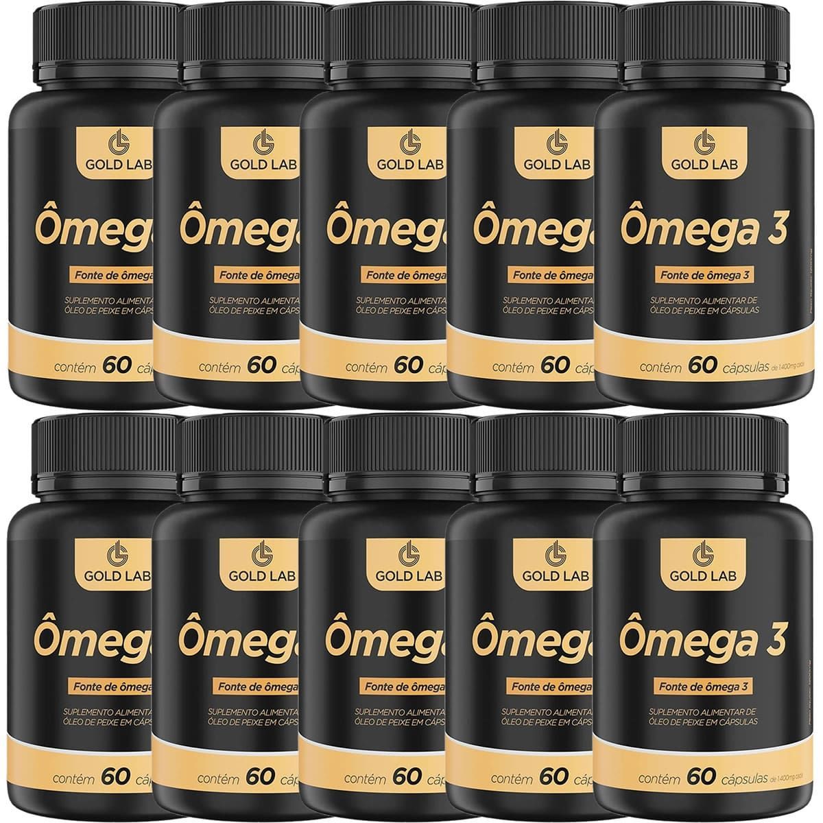 Kit 10X �mega 3 - 60 C�psulas - Gold Lab