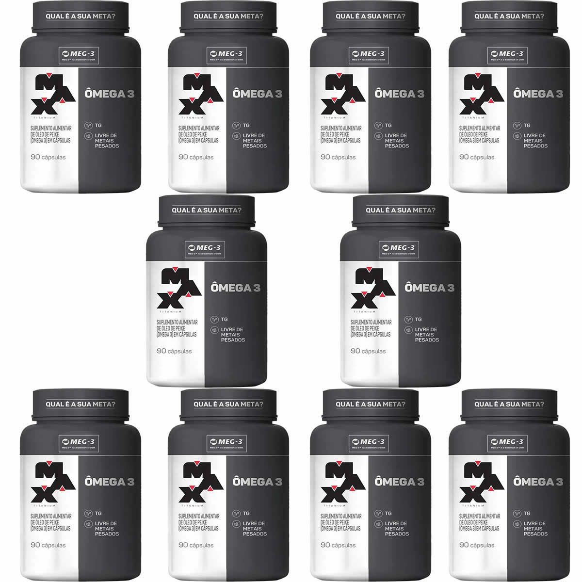 Kit 10X �mega 3 - 90 C�psulas - Max Titanium