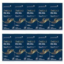 Kit 10X Omega 3 EPA DHA Nova Composi��o - 120 C�psulas - Puravida