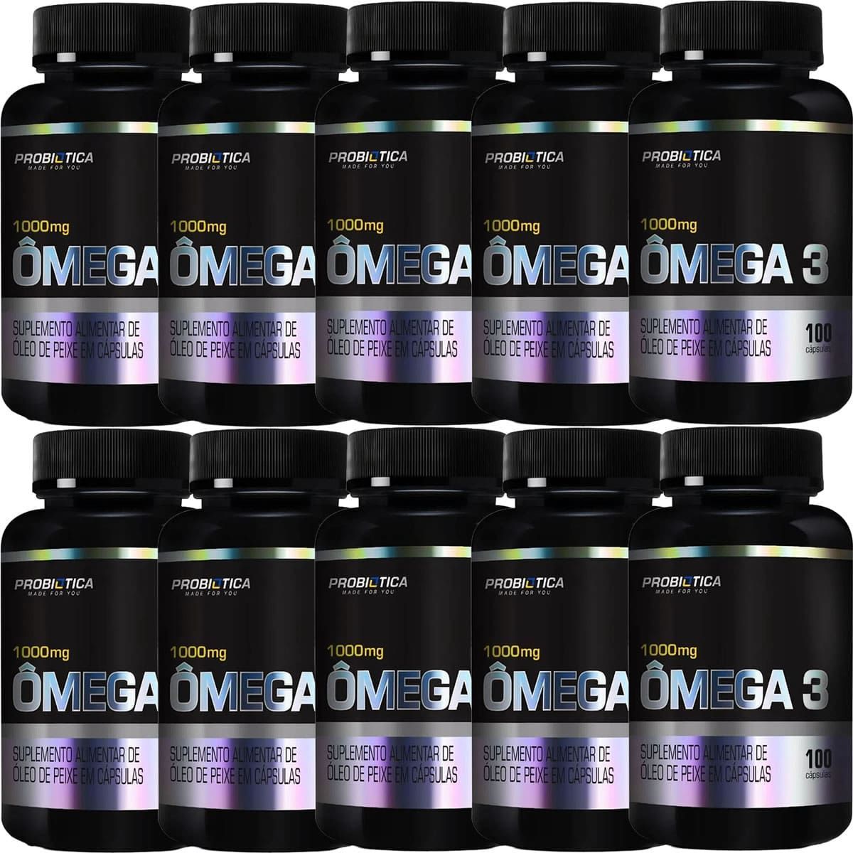 Kit 10X �mega 3 Nova Formula Pro Health - 100 C�psulas - Probi�tica