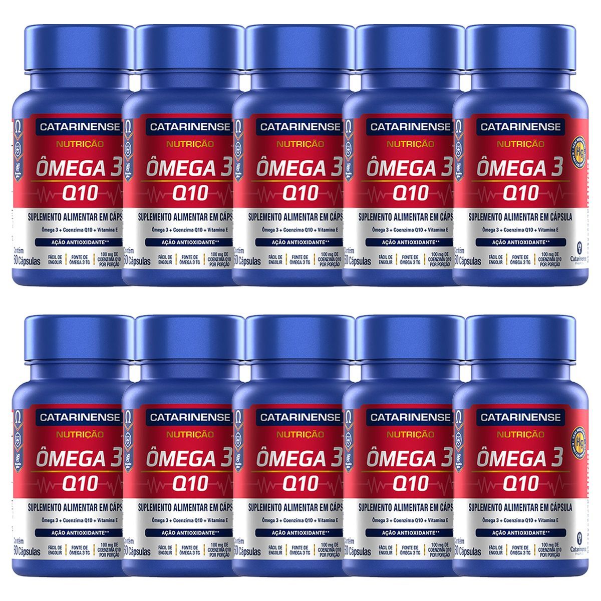 Kit 10X �mega 3 Q10 - 60 C�psulas - Catarinense