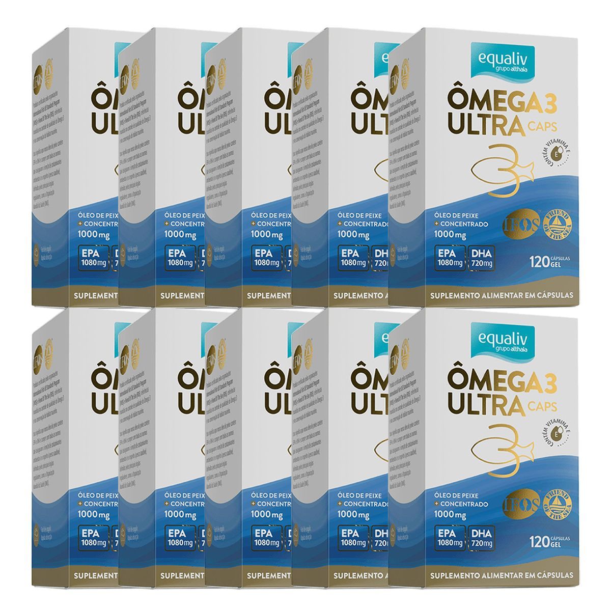 Kit 10X �mega 3 Ultra - 120 C�psulas - Equaliv