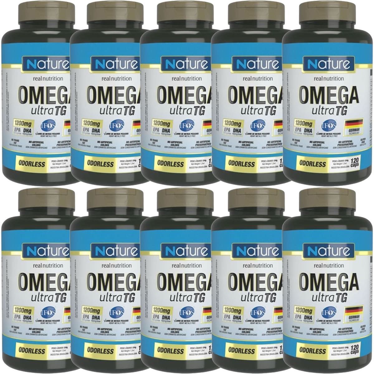 Kit 10X �mega 3 Ultra 1200mg - 120 C�psulas - Nature