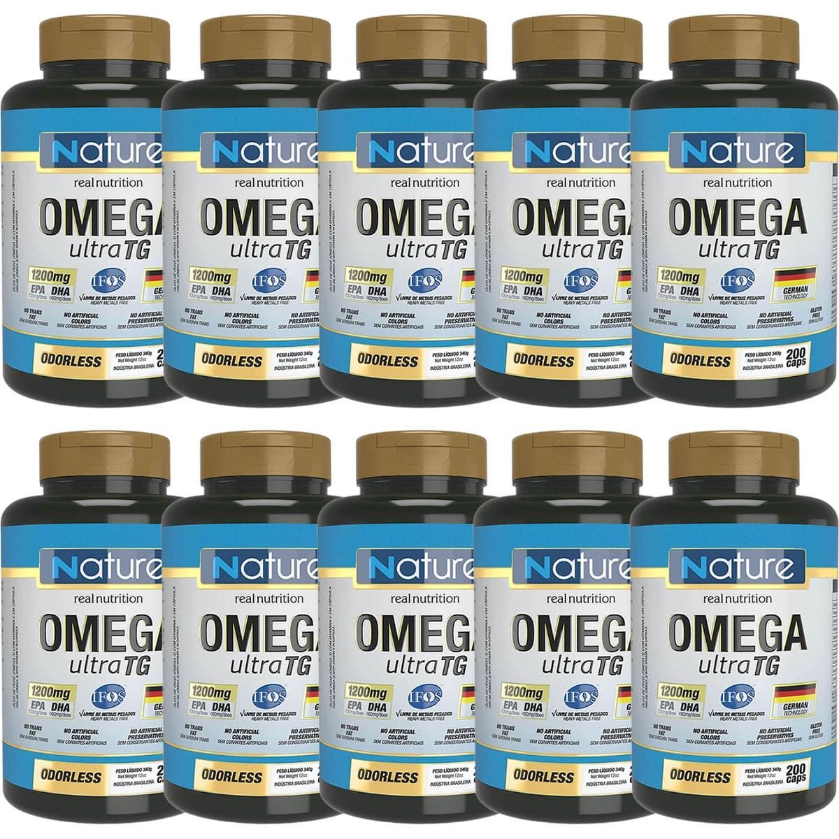 Kit 10X �mega 3 Ultra 1200mg - 200 C�psulas - Nature