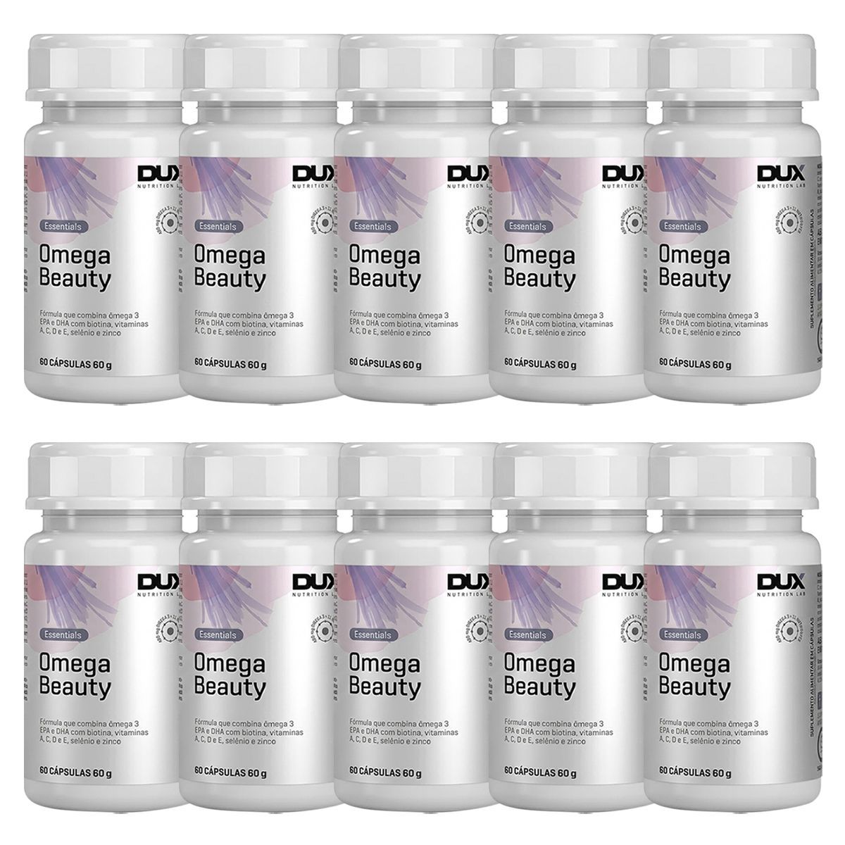 Kit 10X Omega Beauty - 60 C�psulas - Dux Nutrition