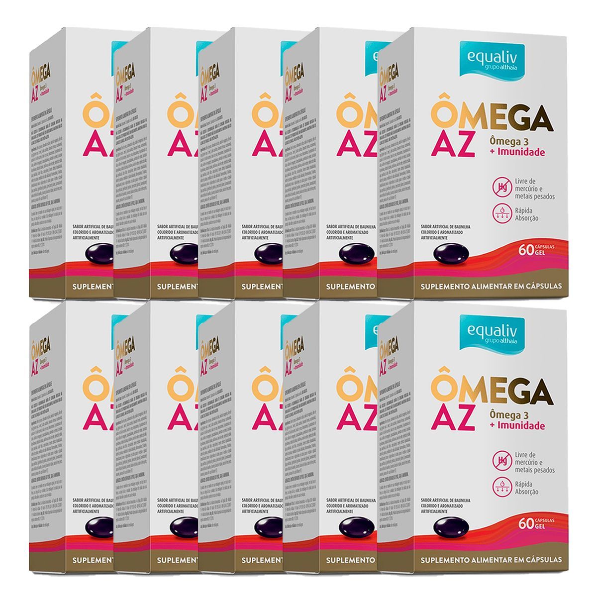 Kit 10X �mega Imunidade AZ - 60 C�psulas Gel - Equaliv