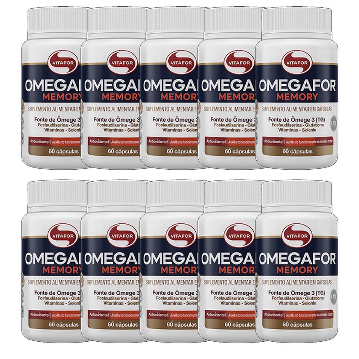 Kit 10X Omegafor Memory - 60 C�psulas - Vitafor