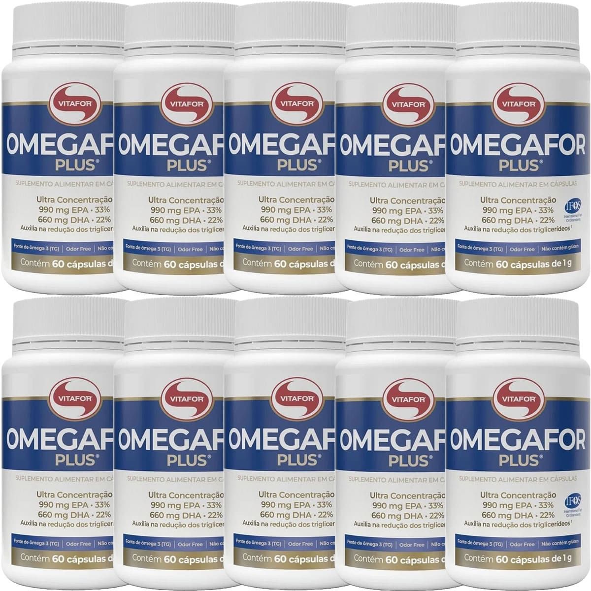 Kit 10X �megaFor Plus - 60 C�psulas 1g - Vitafor