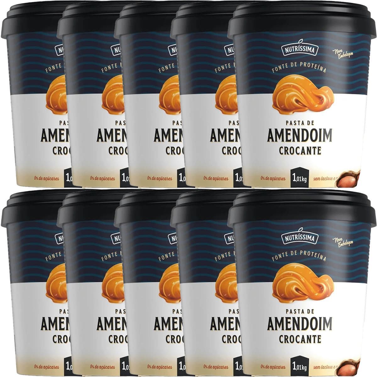 Kit 10X Pasta Amendoim Integral - 1010g Crocante -  Nutr�ssima