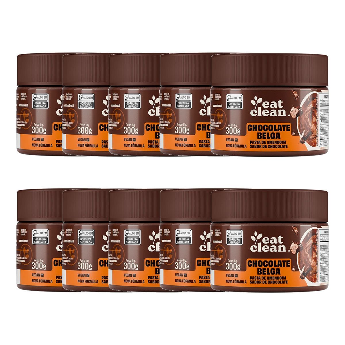 Kit 10X Pasta de Amendoim - 300g Chocolate Belga - Eat Clean