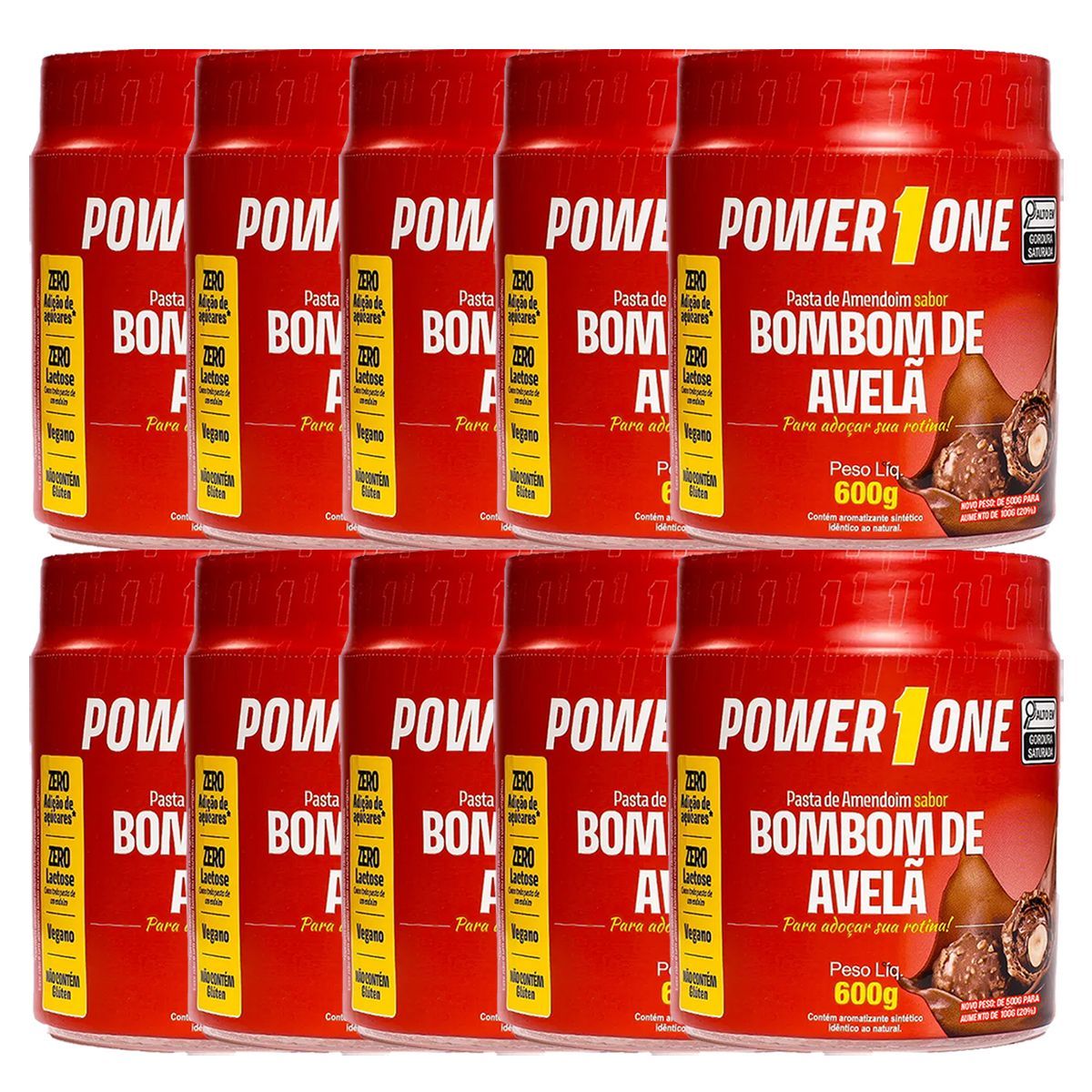 Kit 10X Pasta de Amendoim - 600g Bombom de Avel�  - Power One