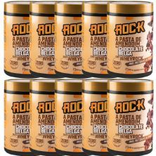 Kit 10X Pasta de Amendoim com Whey - 1000g Chocolate Belga - Rock Peanut