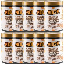 Kit 10X Pasta de Amendoim Com Whey - 1000g Chocolate Branco - Rock Peanut