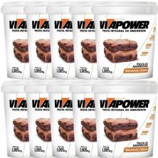 Kit 10X Pasta de Amendoim Integral - 1005g Brownie Cream - VitaPower