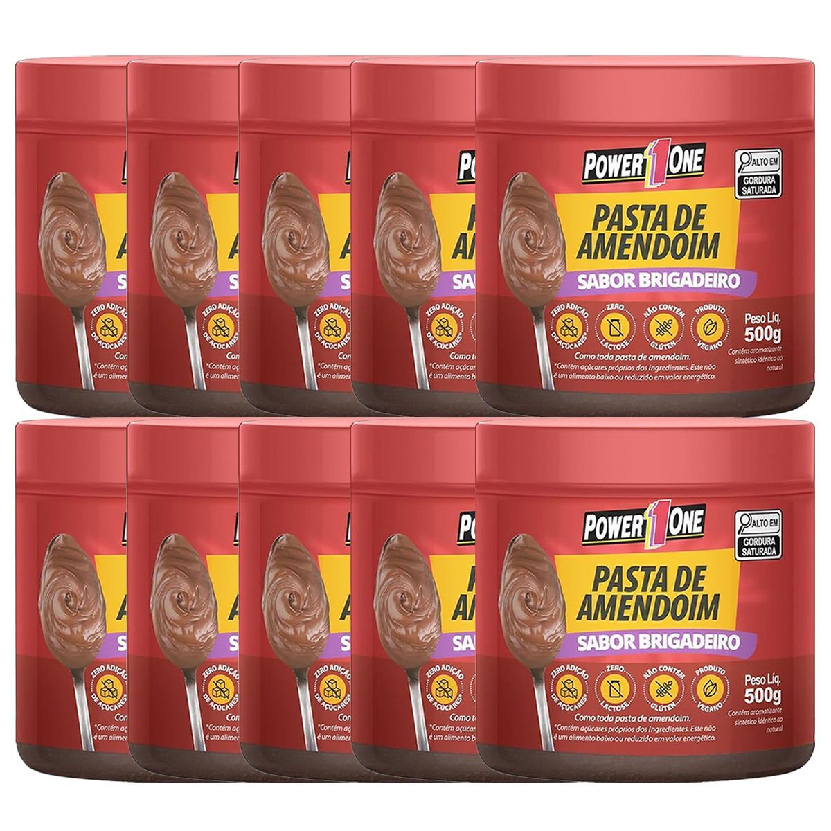 Kit 10X Pasta de Brigadeiro Proteico - 500g - Power One