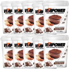 Kit 10X Pasta Integral de Amendoim - 1005g Cacau Protein - VitaPower