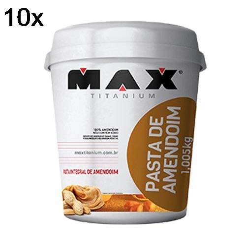 Kit 10X Pasta Integral de Amendoim - 1005g - Max Titanium
