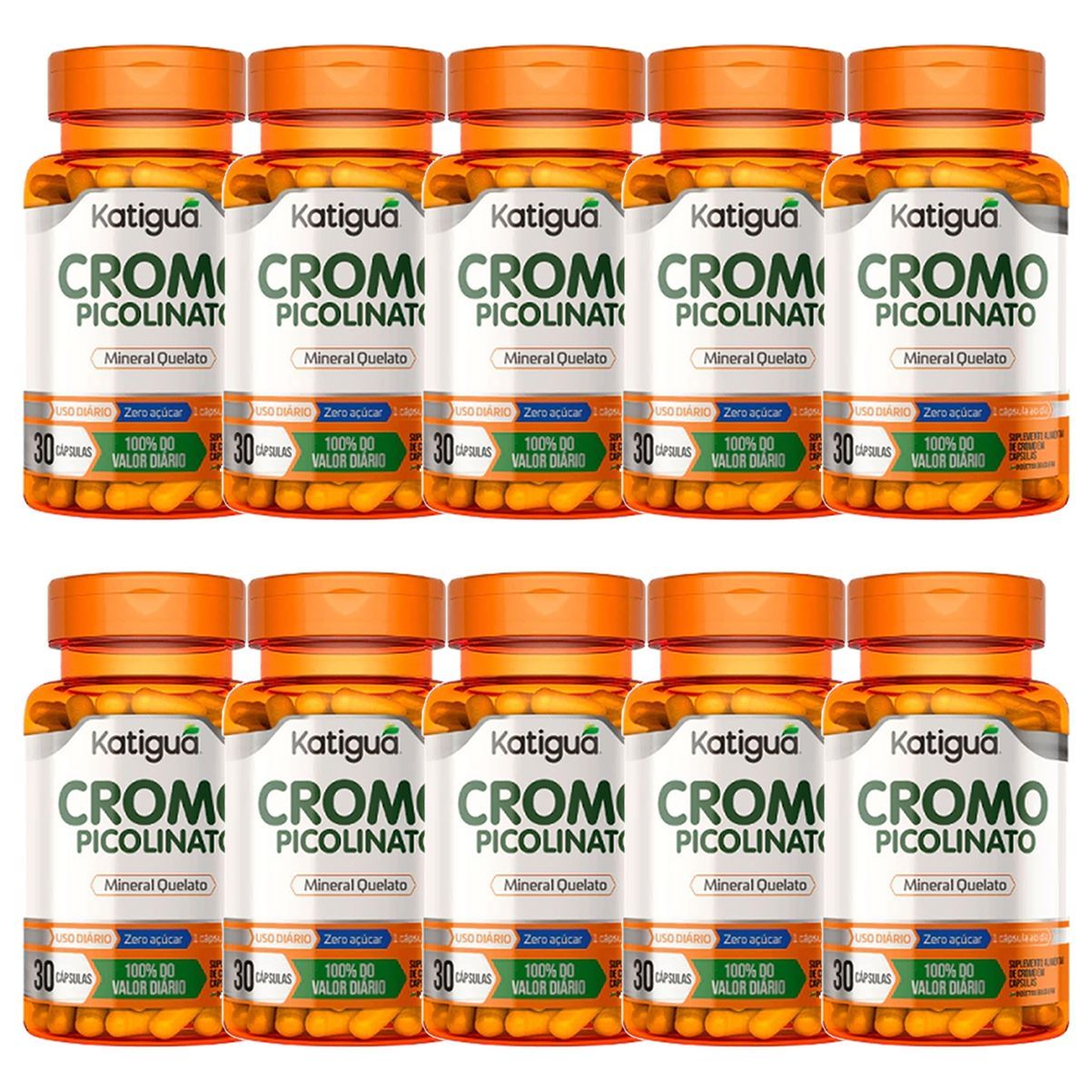 Kit 10X Picolinato de Cromo - 30 C�psulas - Katigu�