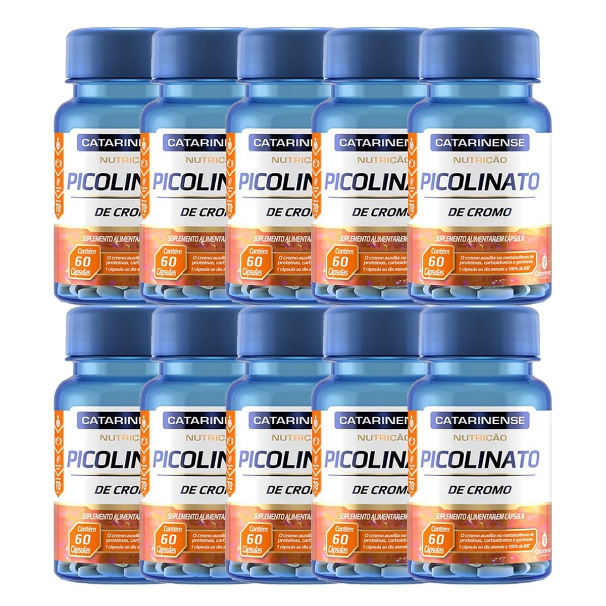 Kit 10X Picolinato de Cromo - 60 Comprimidos - Catarinense Nutri��o