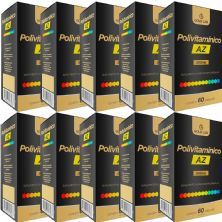 Kit 10X Polivitam�nico AZ - 60 C�psulas - Gold Lab
