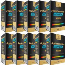 Kit 10X Polivitam�nico Homem - 60 C�psulas - Gold Lab