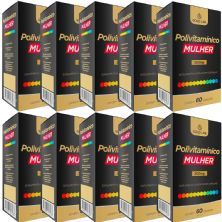 Kit 10X Polivitam�nico Mulher - 60 C�psulas - Gold Lab