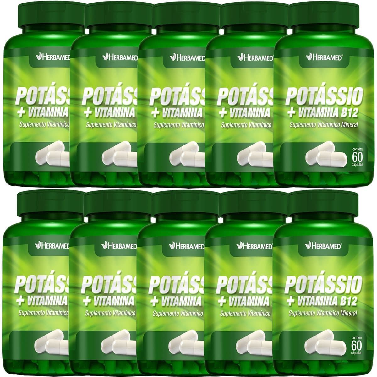 Kit 10X Potassio + Vitamina B12 - 60 C�psulas - Herbamed